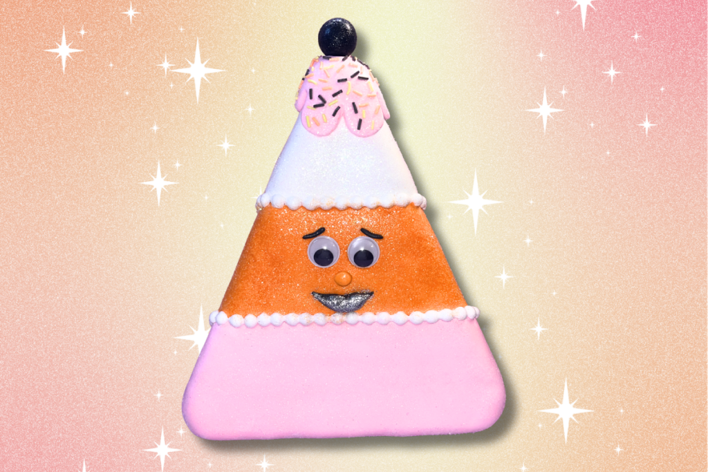 DIY candy corn decoration made with air dry foam clay Halloween faux dessert craft