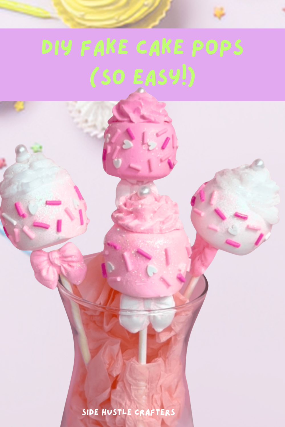 DIY fake cake pops foam clay faux dessert craft tutorial
