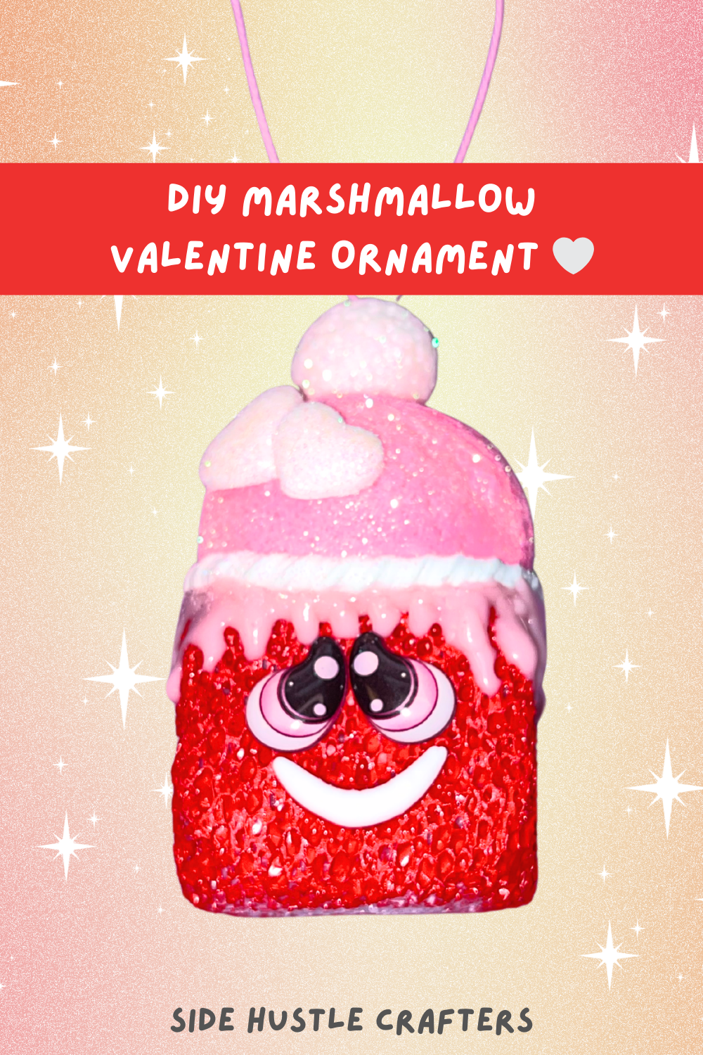 DIY Marshmallow Valentine Ornament Faux Dessert Air Dry Foam Clay Craft