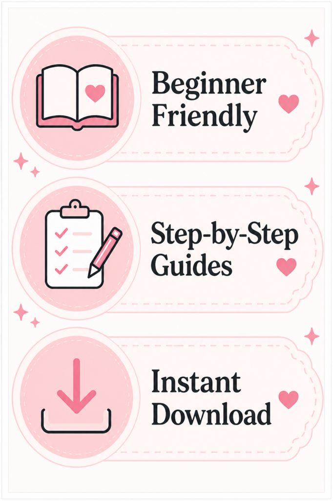 Beginner-friendly craft guides with step-by-step instructions and instant download