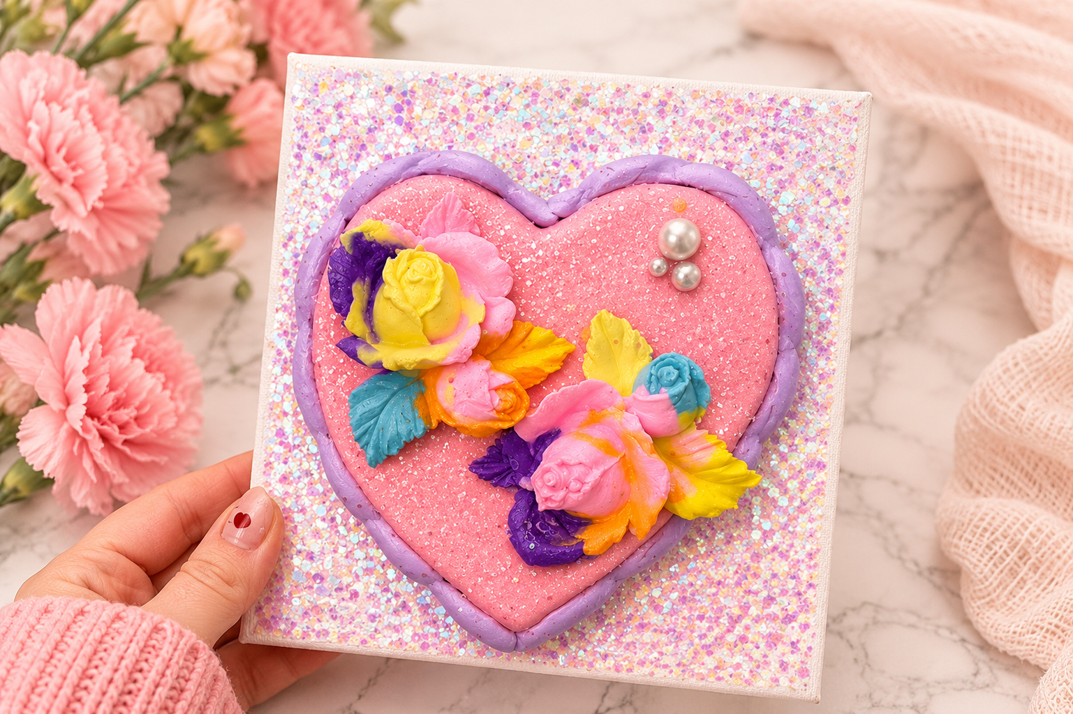 DIY Mother’s Day Heart Ornament (Easy Air Dry Foam Clay Gift Idea)